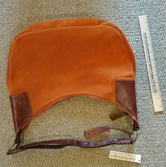 Rust faux suede and leather purse - Picture 2 of 2